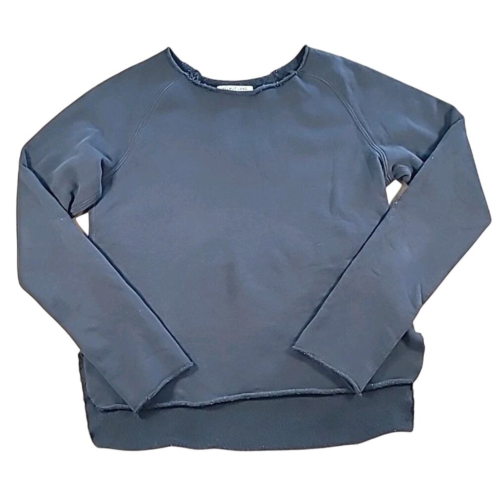 Helmut Lang Distressed Black Sweatshirt Sweater S Made in USA